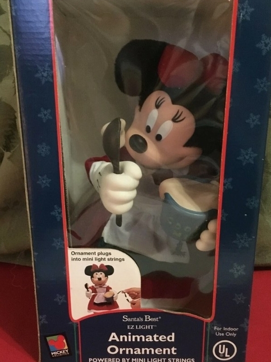 Disney Other - Disney Minnie Mouse Animated Ornament - Red Black White